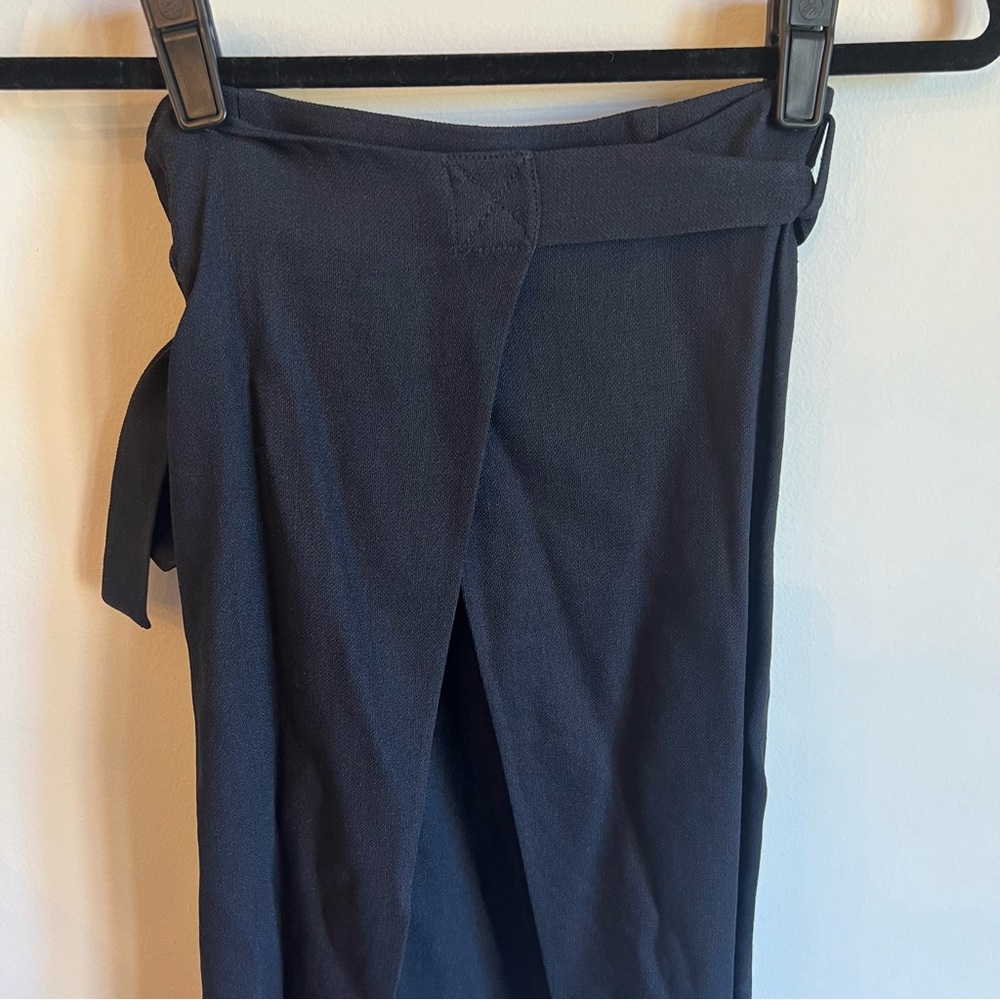 Helmut Lang Navy Blue Wrap Midi Skirt | Size 4 - Picture 6 of 7